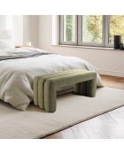 Panca in tessuto Agathe verde - 42x102,5x44 cm
