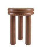 Table d'appoint ronde en bois peint Agathe terracotta - 35x35x46.5cm
