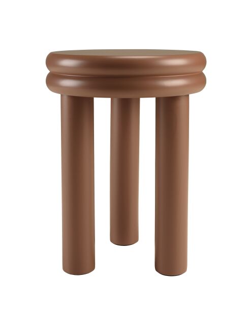 Table d'appoint ronde en bois peint Agathe terracotta - 35x35x46.5cm