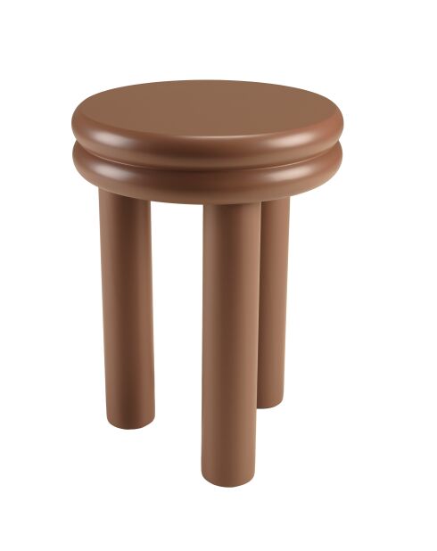 Table d'appoint ronde en bois peint Agathe terracotta - 35x35x46.5cm