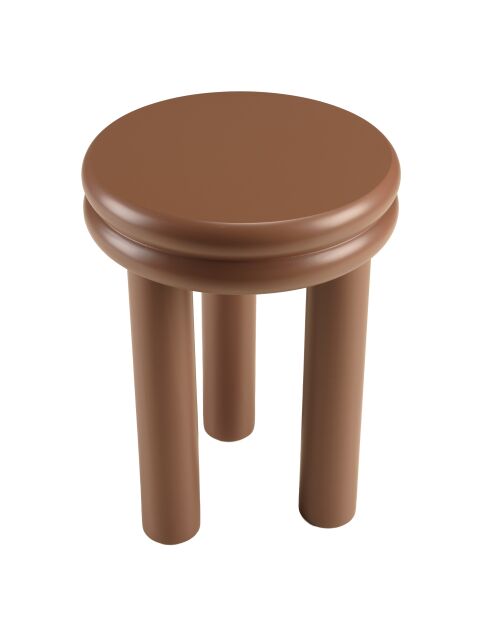 Table d'appoint ronde en bois peint Agathe terracotta - 35x35x46.5cm