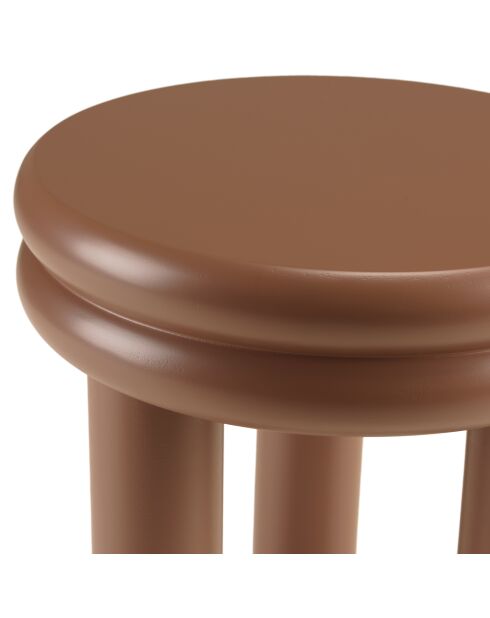 Table d'appoint ronde en bois peint Agathe terracotta - 35x35x46.5cm