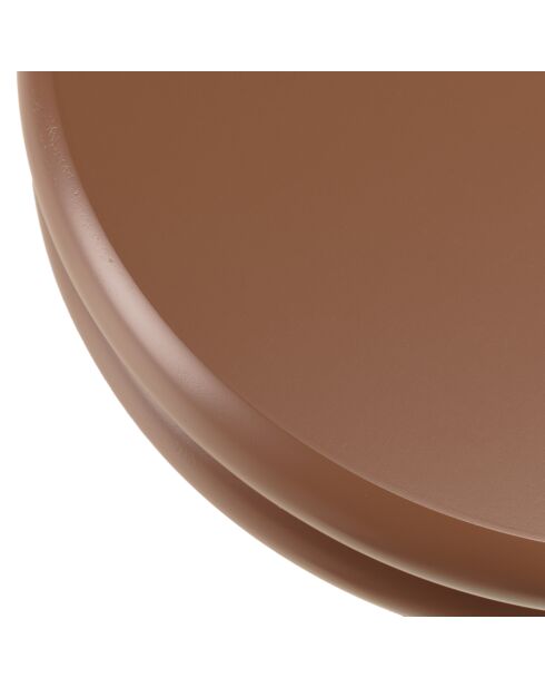 Table d'appoint ronde en bois peint Agathe terracotta - 35x35x46.5cm