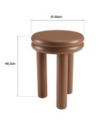 Table d'appoint ronde en bois peint Agathe terracotta - 35x35x46.5cm