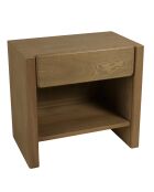 Comodino Ella con 1 cassetto arrotondato design naturale - 37x60x56cm