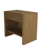 Comodino Ella con 1 cassetto arrotondato design naturale - 37x60x56cm