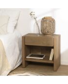 Comodino Ella con 1 cassetto arrotondato design naturale - 37x60x56cm
