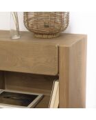 Comodino Ella con 1 cassetto arrotondato design naturale - 37x60x56cm
