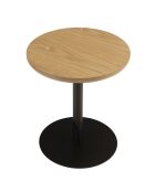 Table d'appoint ronde en bois Agathe pied noir naturelle - 35x35x40cm
