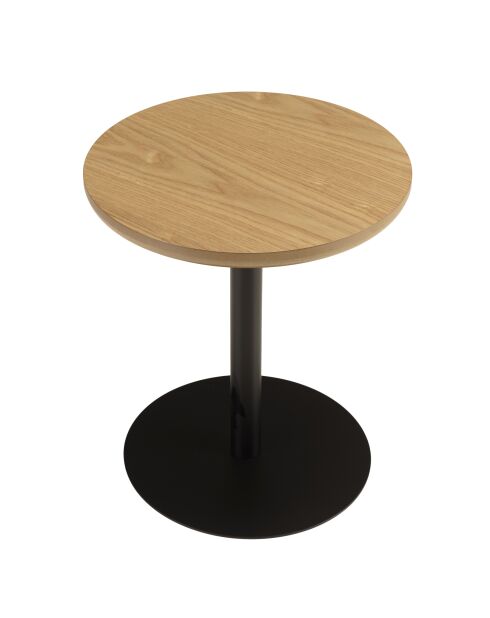 Table d'appoint ronde en bois Agathe pied noir naturelle - 35x35x40cm