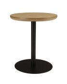 Table d'appoint ronde en bois Agathe pied noir naturelle - 35x35x40cm