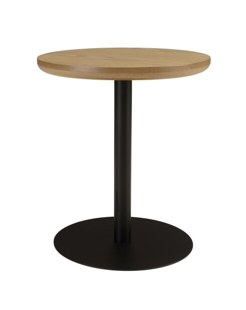 Table d'appoint ronde en bois Agathe pied noir naturelle - 35x35x40cm