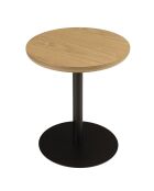 Table d'appoint ronde en bois Agathe pied noir naturelle - 35x35x40cm