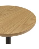 Table d'appoint ronde en bois Agathe pied noir naturelle - 35x35x40cm