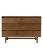 Commode Mario 3 tiroirs décor motif arrondi naturelle - 40x110x75.5cm