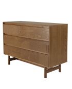 Commode Mario 3 tiroirs décor motif arrondi naturelle - 40x110x75.5cm