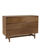 Commode Mario 3 tiroirs décor motif arrondi naturelle - 40x110x75.5cm