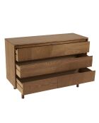 Commode Mario 3 tiroirs décor motif arrondi naturelle - 40x110x75.5cm