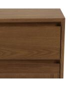 Commode Mario 3 tiroirs décor motif arrondi naturelle - 40x110x75.5cm