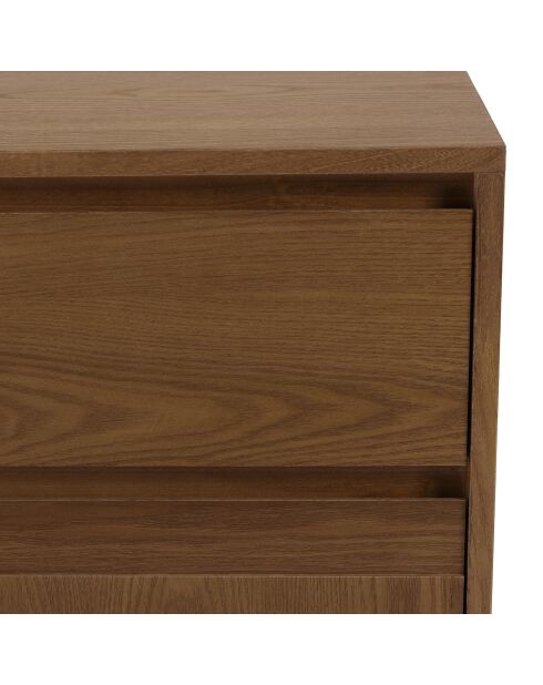 Commode Mario 3 tiroirs décor motif arrondi naturelle - 40x110x75.5cm