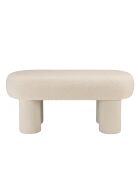 Panca in tessuto bouclé Agathe bianco - 46x104x47cm