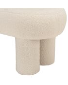 Panca in tessuto bouclé Agathe bianco - 46x104x47cm