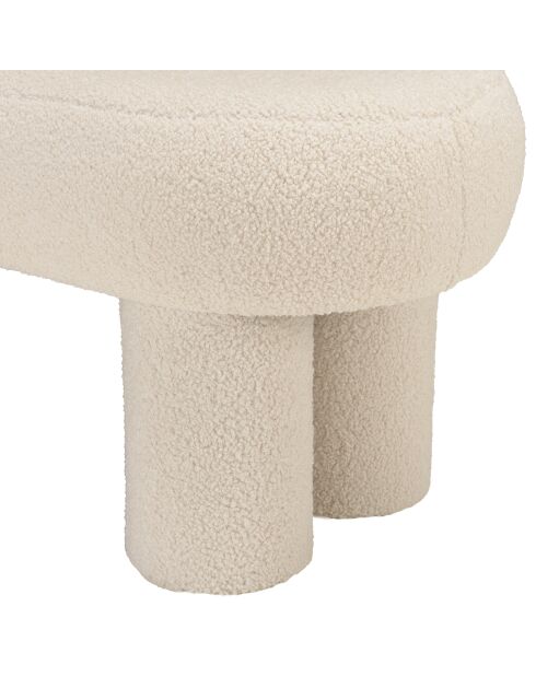 Witte bank van Agathe bouclé stof - 46x104x47cm