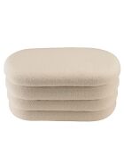 Panca bianca in tessuto Agathe Boucle con contenitore - 43x85x44 cm