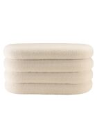 Panca bianca in tessuto Agathe Boucle con contenitore - 43x85x44 cm