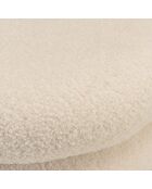 Panca bianca in tessuto Agathe Boucle con contenitore - 43x85x44 cm