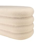 Panca bianca in tessuto Agathe Boucle con contenitore - 43x85x44 cm