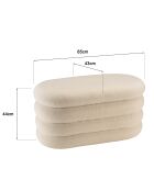 Panca bianca in tessuto Agathe Boucle con contenitore - 43x85x44 cm