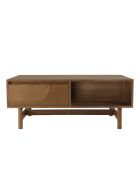 Tavolino Mario 2 cassetti motivo arrotondato 2 nicchie naturali - 60x100x40cm