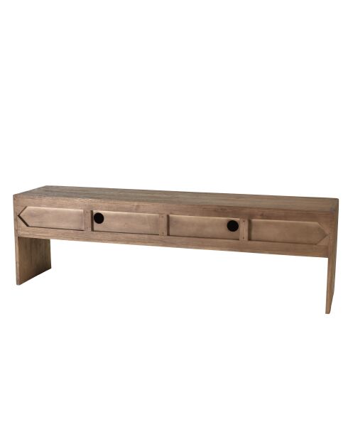 Porta TV Romy marrone mindi in legno a 4 ante - 48x200x60cm