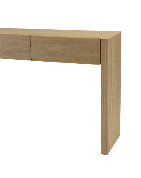 Console Ella 3 tiroirs design arrondi naturelle - 35.5x160x82cm