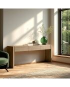 Console Ella 3 tiroirs design arrondi naturelle - 35.5x160x82cm