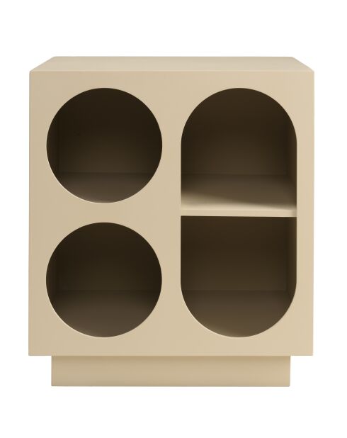 Comodino 4 nicchie in legno verniciato Agathe beige - 30x40x45cm