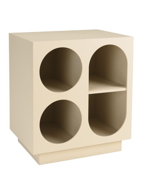 Comodino 4 nicchie in legno verniciato Agathe beige - 30x40x45cm