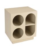 Table de chevet 4 niches en bois peint Agathe beige - 30x40x45cm