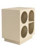 Table de chevet 4 niches en bois peint Agathe beige - 30x40x45cm