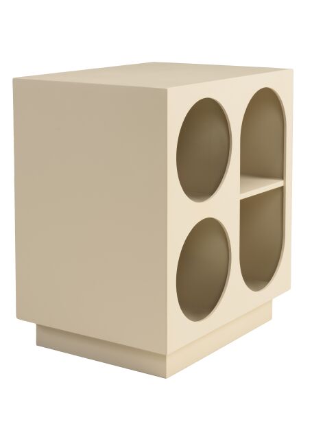Comodino 4 nicchie in legno verniciato Agathe beige - 30x40x45cm