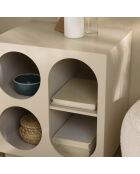 Table de chevet 4 niches en bois peint Agathe beige - 30x40x45cm