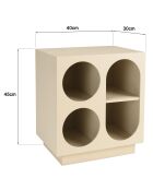 Table de chevet 4 niches en bois peint Agathe beige - 30x40x45cm