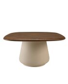 Table basse en manguier pied métal James ivoire - 70x70x37cm