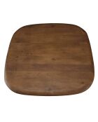 Table basse en manguier pied métal James ivoire - 70x70x37cm