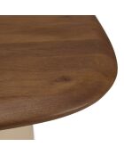 Table basse en manguier pied métal James ivoire - 70x70x37cm