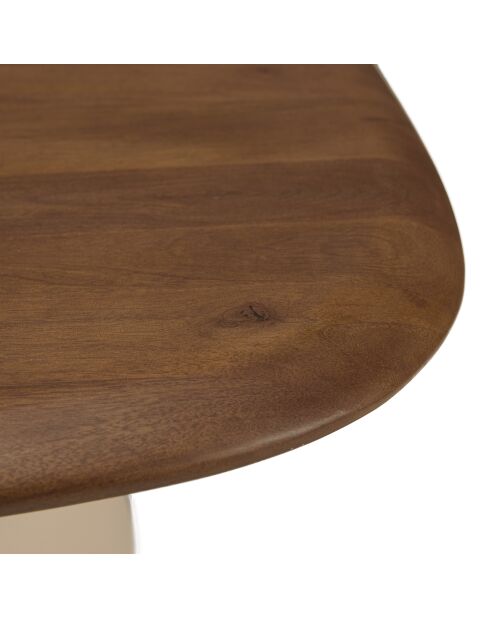 Table basse en manguier pied métal James ivoire - 70x70x37cm