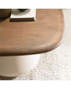Table basse en manguier pied métal James ivoire - 70x70x37cm