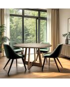 Table à manger ronde en bois de mindi Romy naturelle - 140x140x77cm
