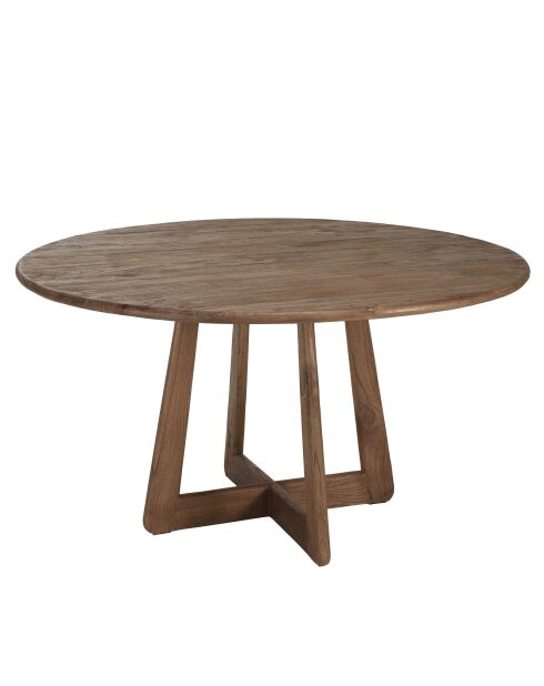 Table à manger ronde en bois de mindi Romy naturelle - 140x140x77cm